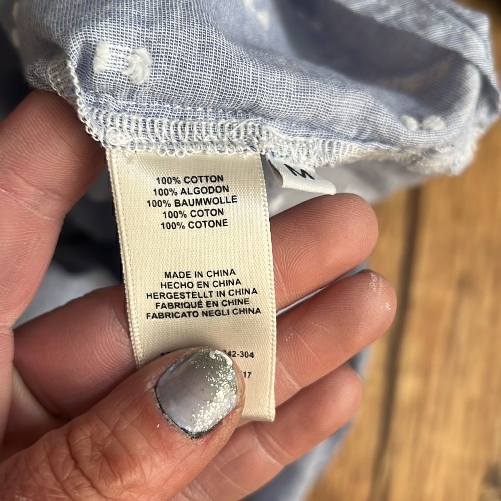 Medium Blue Cloth & Stone Short Sleeve Button Down Top - Picture 5 of 5